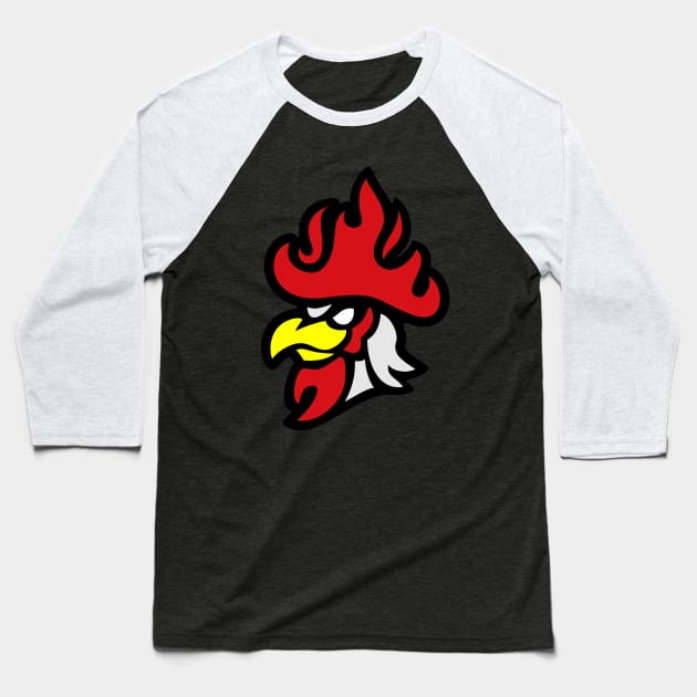 fire rooster Baseball T-Shirt by studiodsain